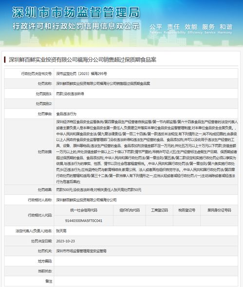 深圳鮮百鮮實(shí)業(yè)投資福海分公司因銷(xiāo)售過(guò)期食品被查，企業(yè)投資實(shí)業(yè)的食品安全防線如何筑牢？